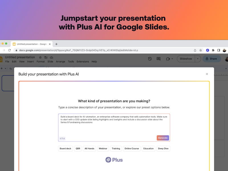 Plus AI for Google Slides