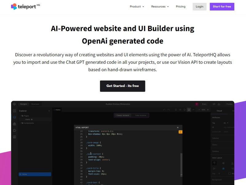 TeleportHQ – AI Website Builder