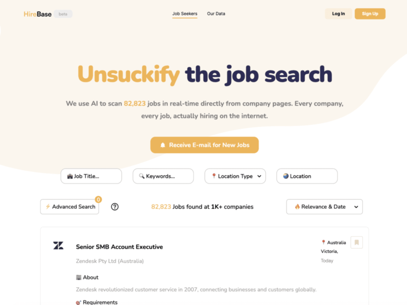 Hirebase :The Ultimate Job Search Engine 